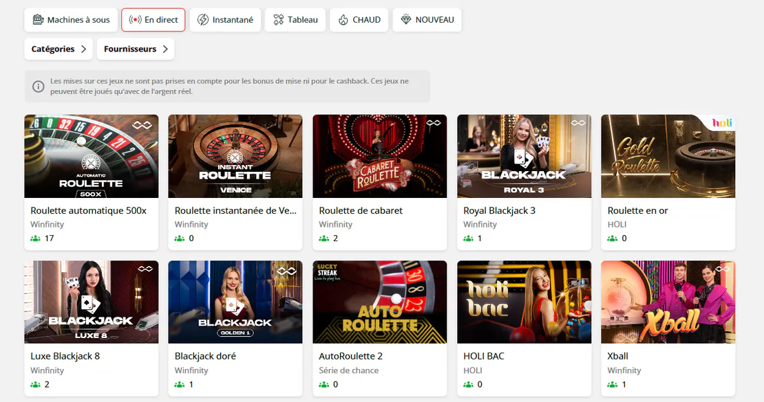 slot7 casino jeux en direct